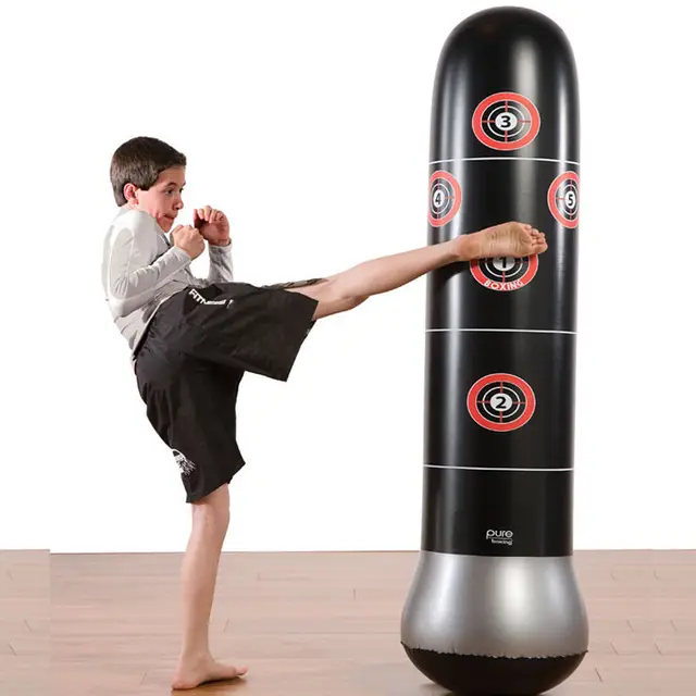 punching bag on ground