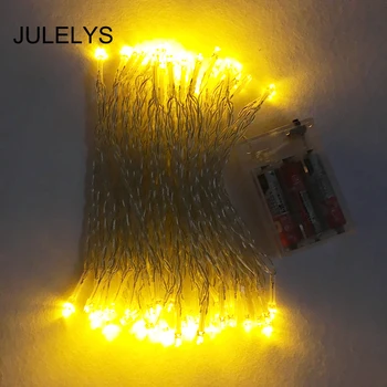 

JULELYS 10M 80 Bulbs Garland Battery Powered LED String Lights Christmas Garland LED lightsDecoration For Birthday Holiday Room