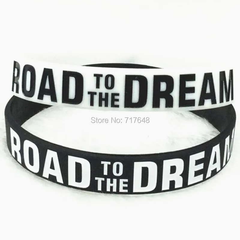 

300pcs Motivational Road To The Dream wristband silicone bracelets free shipping by FEDEX A
