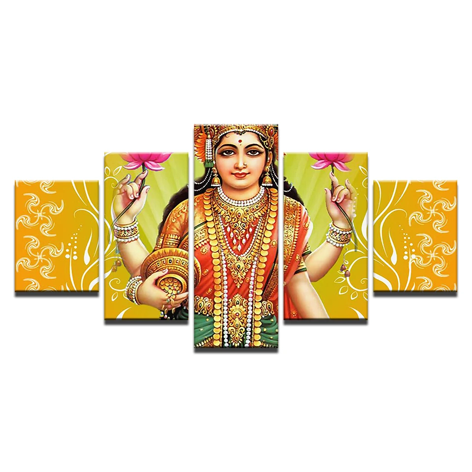 5D DIY diamond painting 5 pcs Buddha Canvas Painting Wall Pictures For Living Room square embroidery decorat | Дом и сад