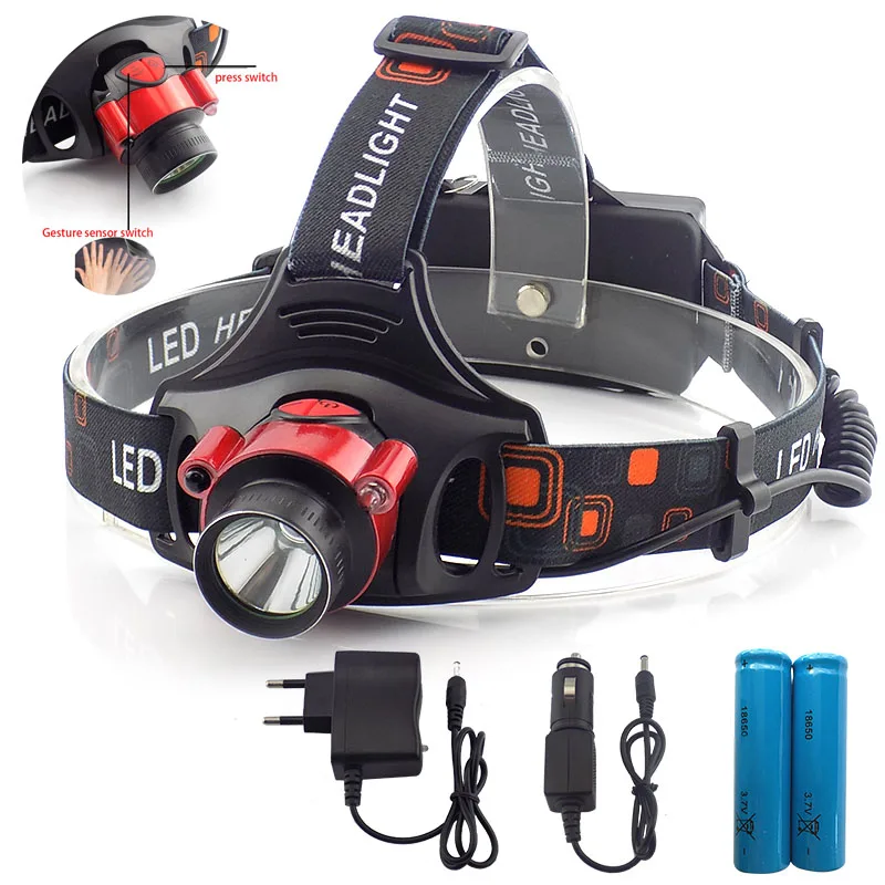 rechargeable T6 led Headlight torches headlamp head Flashlight forehead