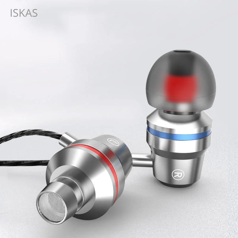 ISKAS Headphones Bass Earphone With Microphone Phone Cell