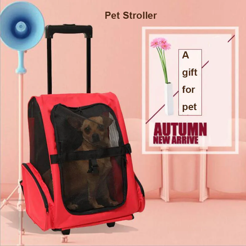 

New Pet dual-purpose dual-wheel trackless duffel bag carrier dog and cat travel bag shoulder bag multi-purpose fashion roller