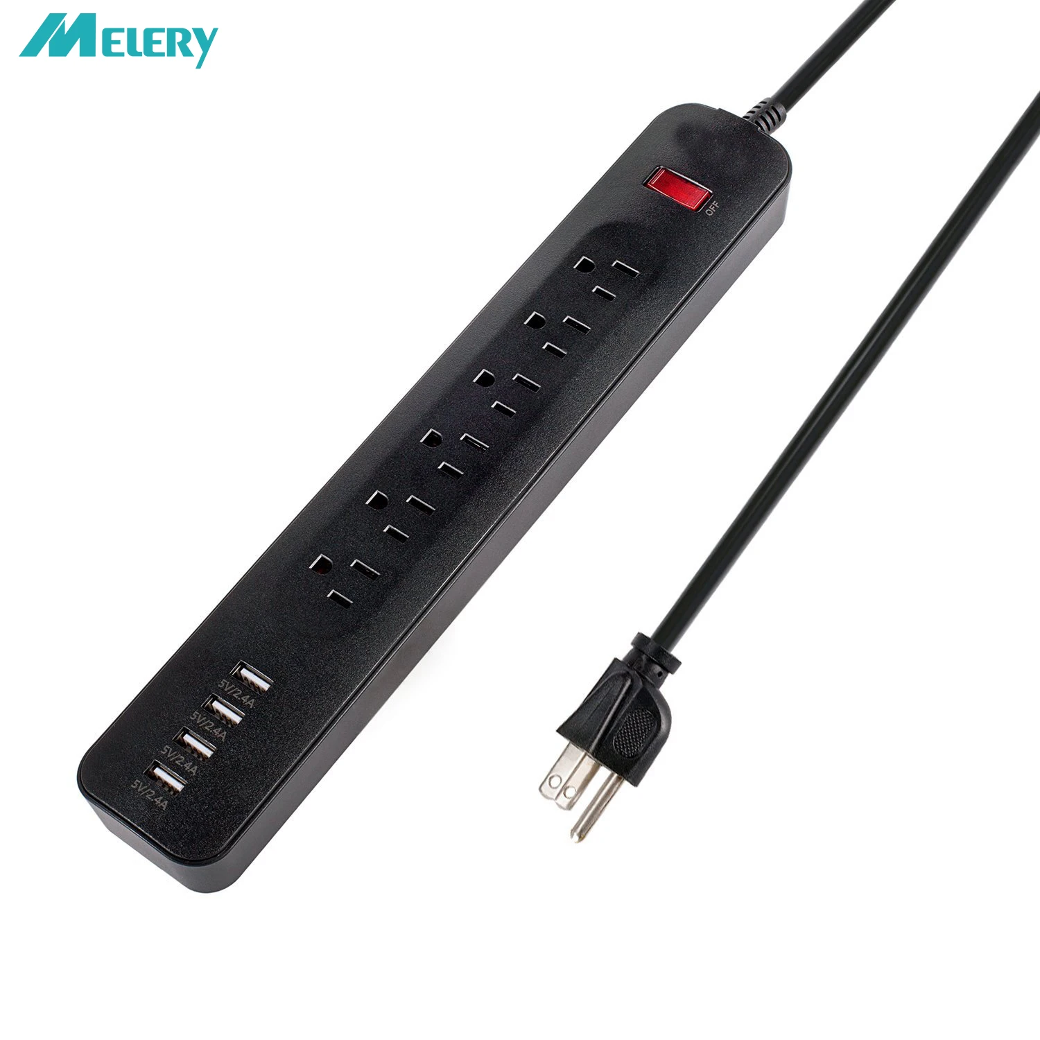 

Power Strip Surge Protector 6 AC USB Outlets US Plug Socket with USB 4 Ports Fast Charging Station with 6ft/1.8m Extension Cord