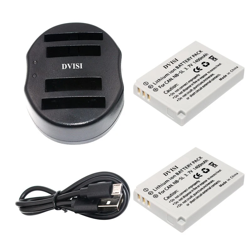 3pcs 1.4Ah NB 5L NB 5L NB5L Camera Battery with USB Dual Charger for