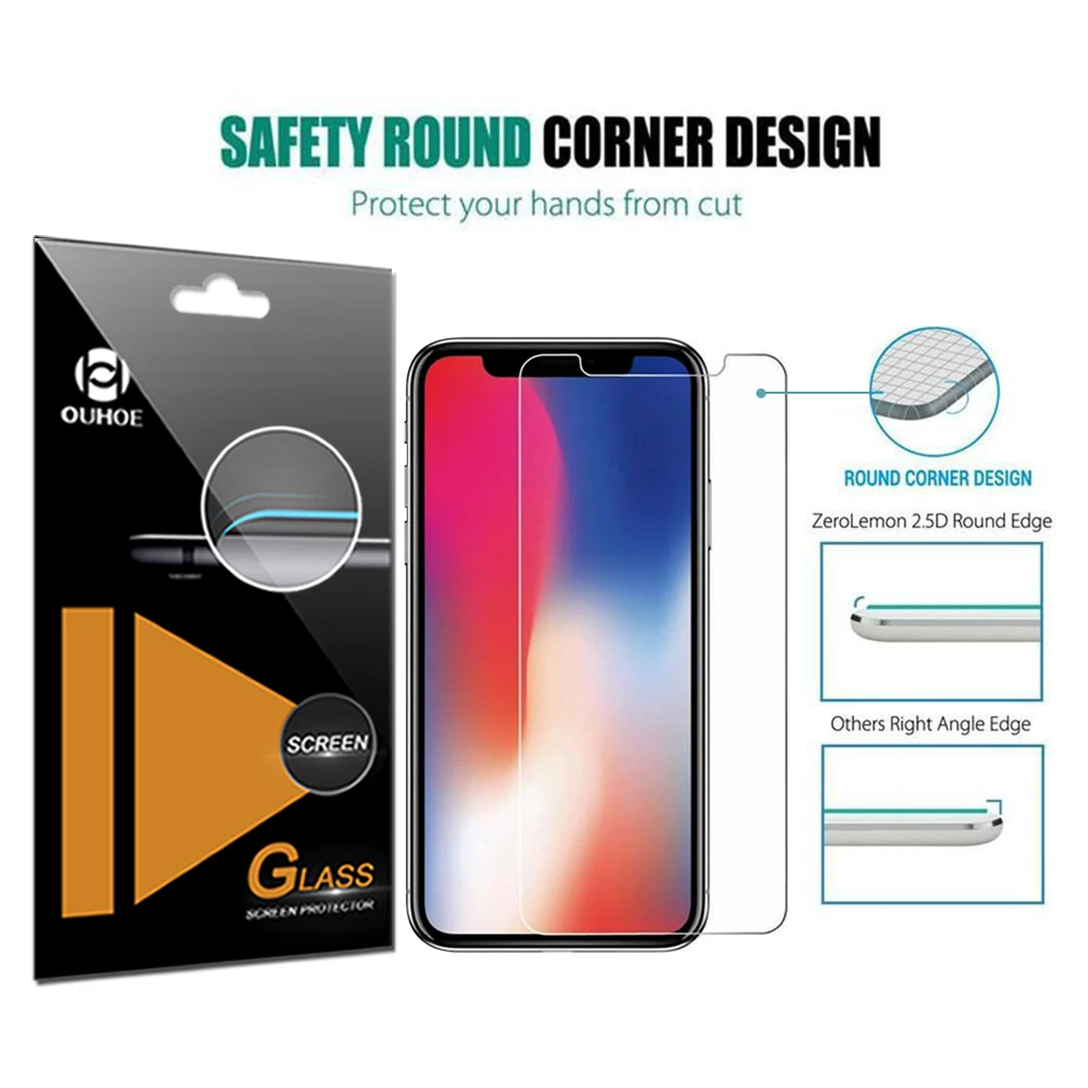 Закаленное Стекло фильм 2.5D 9 H защита устойчивое к царапинам для iPhone X 6 5 1 8 дюймов
