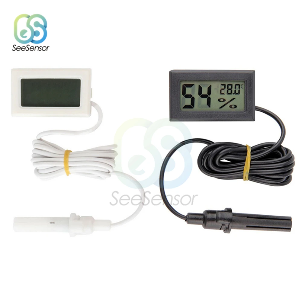 

Thermometer Hygrometer Mini LCD Digital Temperature Indoor Convenient Temperature Sensor Humidity Meter Gauge Instruments Cable
