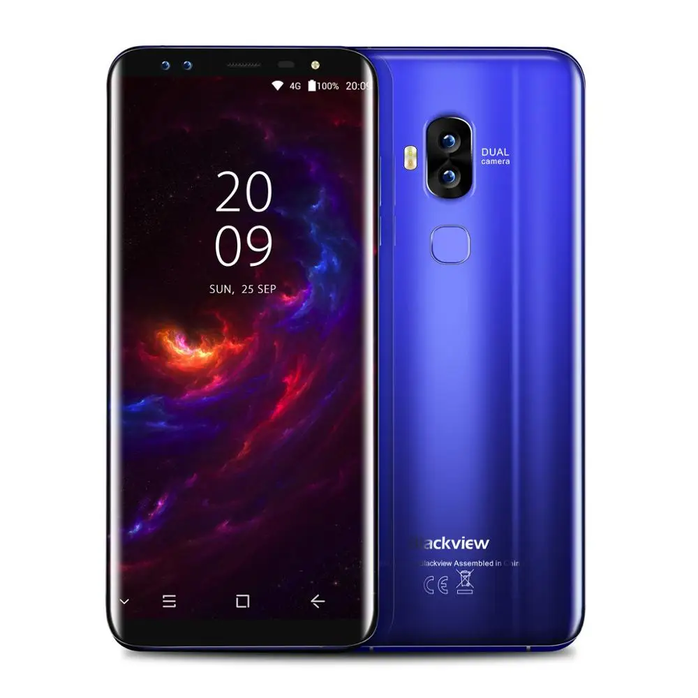 Смартфон Blackview S8 4G LTE 5,7 ''18:9, полноэкранный Восьмиядерный процессор 1,5 ГГц, 4 Гб ОЗУ, 64 Гб ПЗУ, 4 камеры, мобильный телефон на базе Android 7,0 - Цвет: Blue