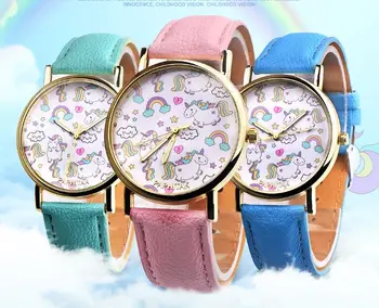 

10pcs/lot Fashion Unicorn Women's Watches Bohemia Quartz Wrist Watch Ladies Watch Student Clock Kids Girl New Year Gifts
