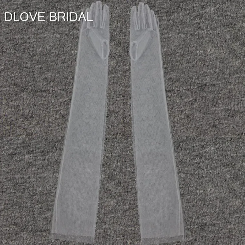 Простые Длинные прозрачные тюлевые перчатки, 9 цветов, Свадебные Вечерние перчатки для невесты, перчатки для фотосессии, аксессуары, перчатки для Хэллоуина