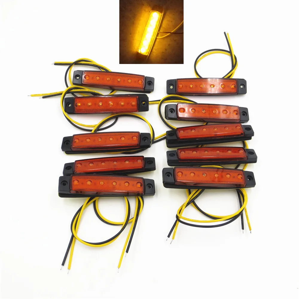 CYAN SOIL BAY 10Pcs 12V 24V 6LED Side Marker Indicators Lights font b Lamp b font