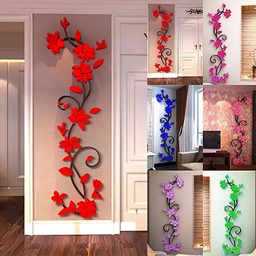 

Rosa Multiflora Vine Entrance Corridor Wall Sticker DIY 3D Backdrop Decor