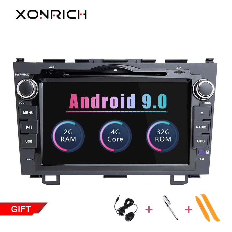 

2 din Android 9.0 Car DVD Player Radio For Honda CRV 2007 2008 2009 2010 2011 Head Unit 4G WIFI GPS Navigation 2GRAM HD 1024*600