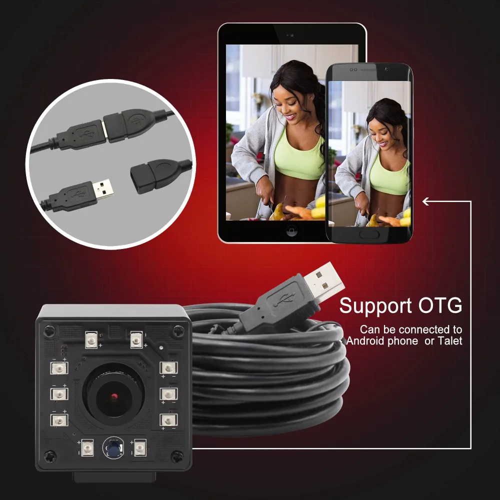 Инфракрасная USB веб-камера 1080P Full HD MJPEG 30fps ночного видения IR CUT Mini USB камера со светодиодами для Android, Linux, Windows, PC
