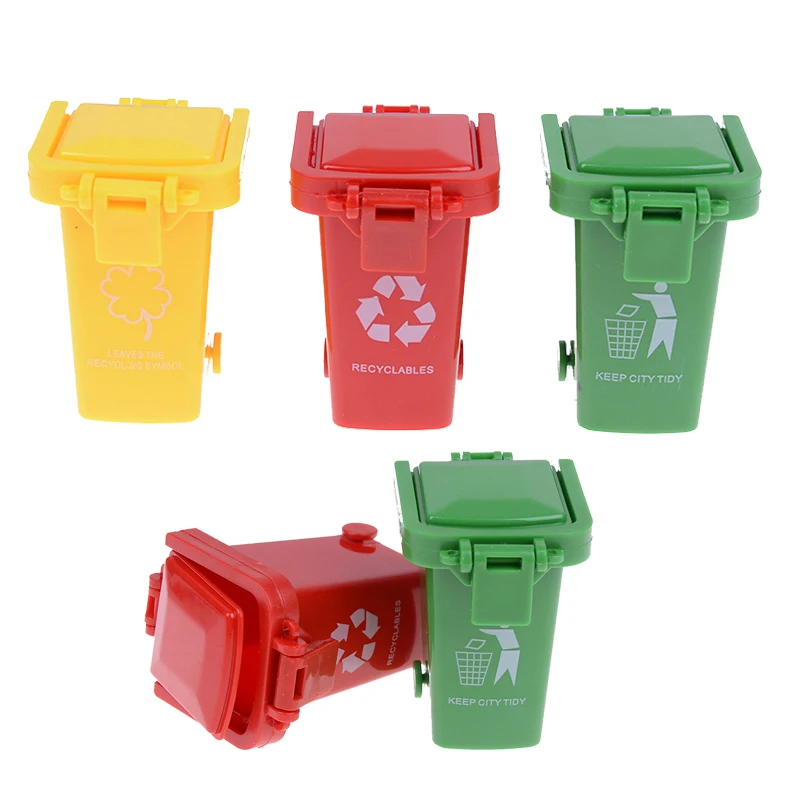 

3Pcs/pack Creative 1/12 Miniature Education Dollhouse Accessories Mini Garbage Trash Can Decor Gift Toys and Hobbies