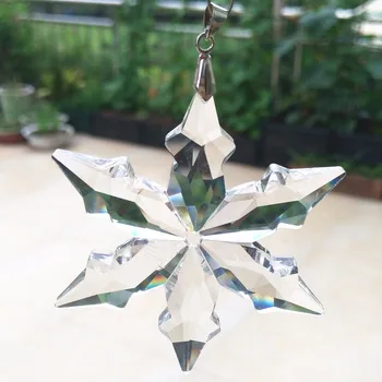 

1pc/lot 89mm Flower Crystal Chandelier Pendant + Metal Hook Crystal Lustres De Cristal Lighting Prism Drop Pendants For Sale