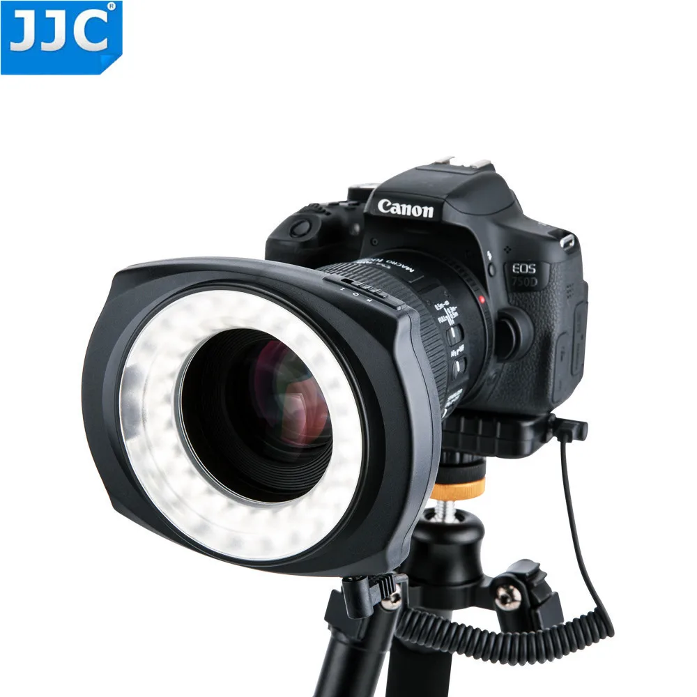 Skup JJC DSLR lampa błyskowa wideo Speedlite wewnątrz na zewnątrz pół cały LED makro pierścień światło dla NIKON CANON SONY olympius Panasonic
