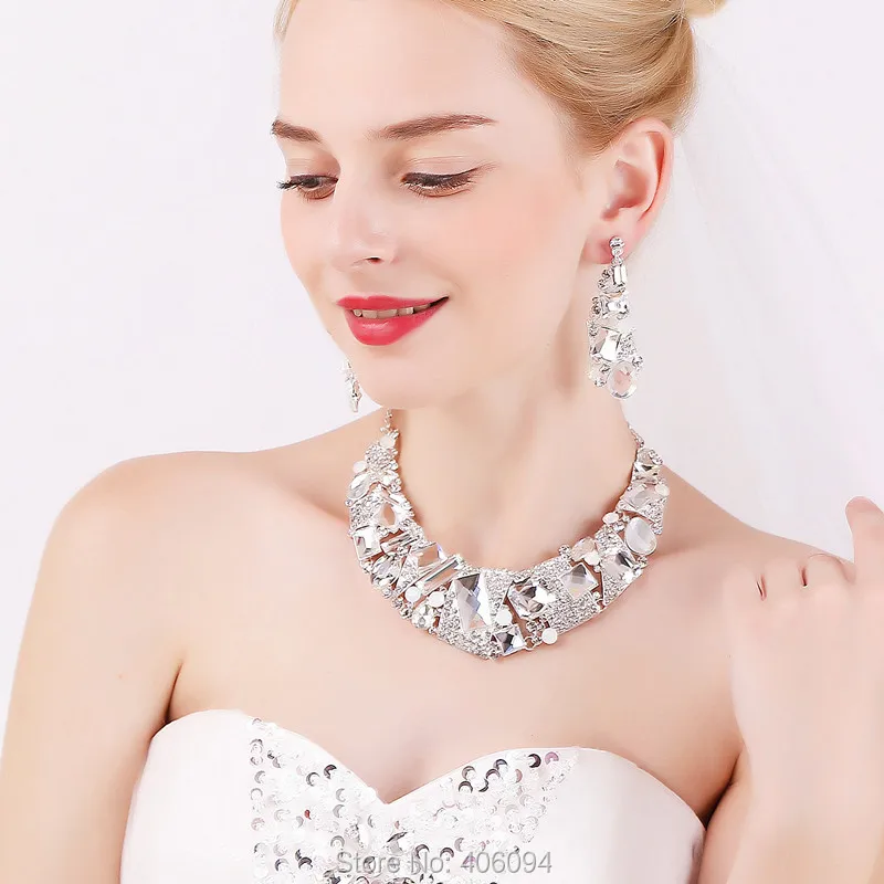 2015 New Necklace Earring Accessories Jewelry Sets Rhinestone Original Design Necklacefree