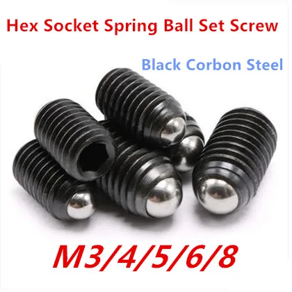 M4*8 M4 304 Stainless Steel Spring Hex Socket Ball Point Grub Plunger Screw Set