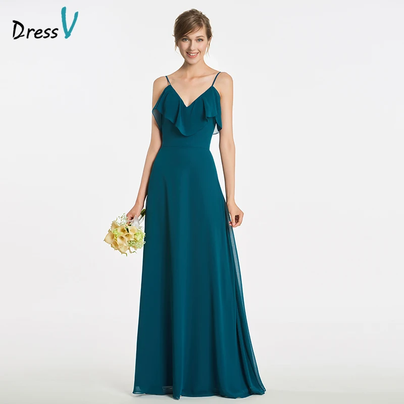 Dressv Elegant Dark Hunter Green A Line Bridesmaid Dress Spaghetti Dressv Elegant Dark Hunter Green A Line Bridesmaid Dress Spaghetti Straps Wedding Party Women Floor Length