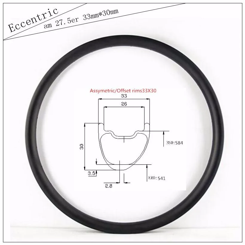 Sale New!33mm*30mm Eccentric carbon mountain bike wheel 27.5er&650b/29er all mountain carbon wheel full carbon mtb wheelset 4