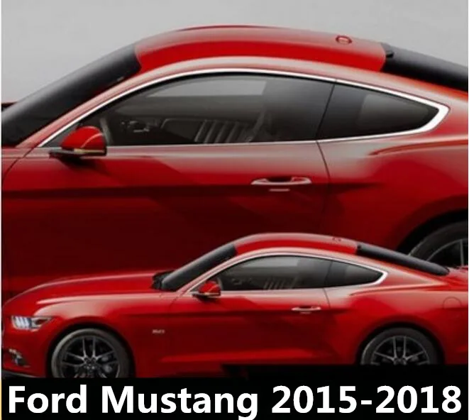 

JIOYNG STAINLESS STEEL CAR FULL WINDOW DECORATION STRIPS TRIM COVER FIT FOR Ford Mustang 2015 2016 2017 2018