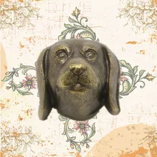Retro creative dog head knobs pulls antique brass catoon children room furniture handles bronze drawer cabinbet knobs pulls