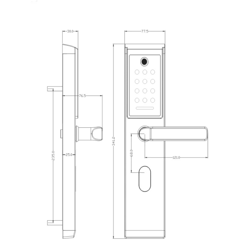  Digital Biometric Fingerprint Lock Keyless Smart Door Lock Fingerprint+Password+RFID Card+Key Unloc - 33045794400