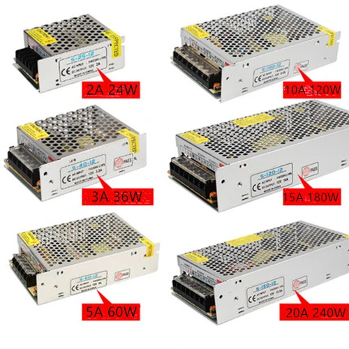 DC 12 В 3A, 5A, 6a, 10A, 15A, 20A Освещение трансформатор, AC100-220V светодиодный драйвер Адаптеры питания для прокладки СИД 3528 5050 источника питания