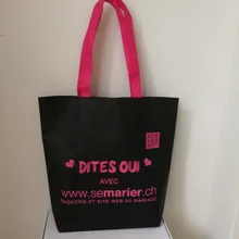 500 шт./партия, новая шелковая черная Нетканая сумка для хранения Складная сумка для покупок, сумка для обуви, акция одежды, подарок