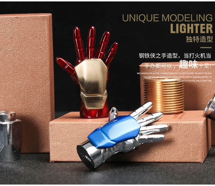 Капитан Америка креативная ручная форма Железного человека электронная USB Зажигалка Ветрозащитная плазменная дуговая сигарета светильник er с ярким светильник