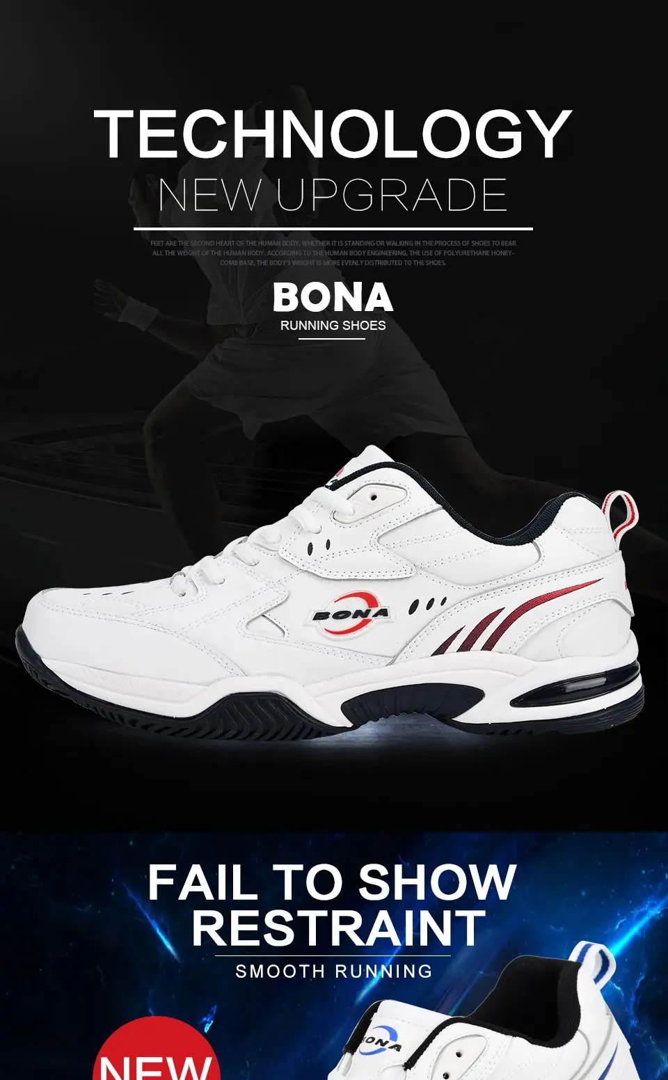 BONA/Новинка; дизайнерская мужская теннисная обувь; кожаная популярная спортивная обувь; мужские уличные кроссовки; популярные кроссовки; удобная обувь