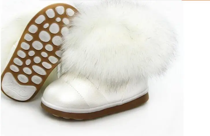 Модные зимние ботинки для девочек теплые плюшевые ботинки с мягкой подошвой для девочек кожаные зимние ботинки для девочек от 3 до 14 лет