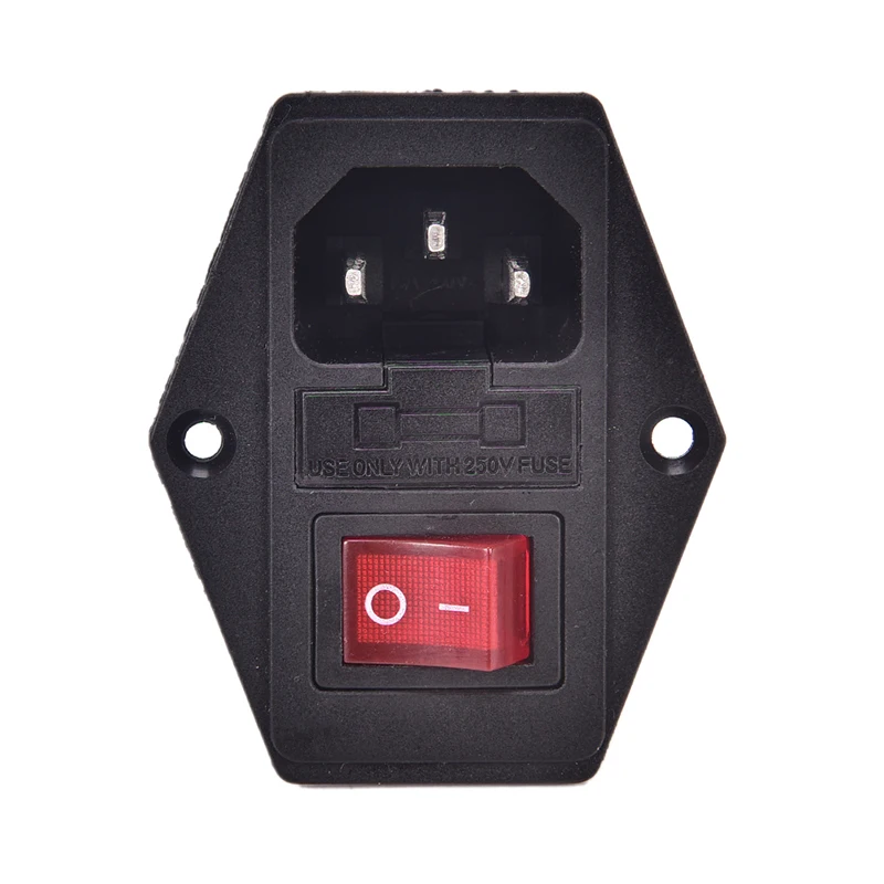 1pc AC 10A 250V Male Power Socket 3 Pin IEC320 C14 Inlet Module Plug Fuse