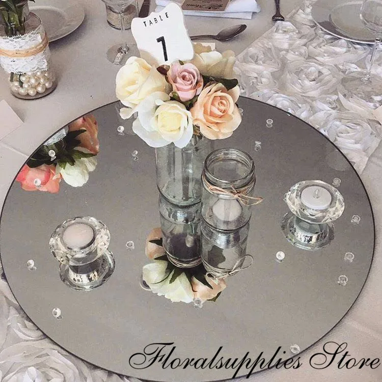 30cm Diameter Round/Square Acrylic Mirrors For Wedding Table