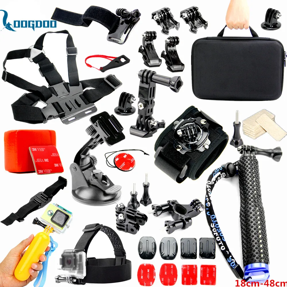 

Gopro Accessories Set Helmet Harness Chest Belt Head Mount Strap Monopod For Go pro Hero 4 3+2 5 5s xiaomi yi action camera GS25