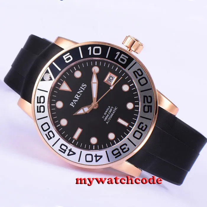 42mm Parnis black dial Sapphire glass 21 jewels Miyota automatic mens watch 601 42mm Parnis black dial Sapphire glass 21 jewels Miyota automatic mens watch 601