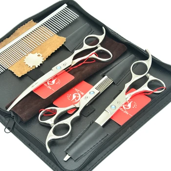 

7.0" Meisha Pet Grooming Scissors Set Japan Curved Head Cutting Shears 6.5" Dog Cat Thinning Scissors Puppy Trimmer Tools HB0084