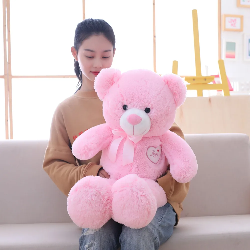 Miaoowa 1pc 90cm Lovely Teddy Bear with Bowknot Plush Toy Soft Animal Bear Toys for Children Stuffed Cartoon Doll for Girls Gift