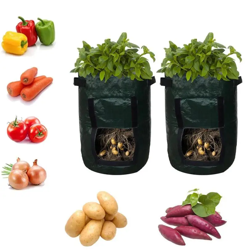 Комплект из 2 предметов плантатор для выращивания картофеля «сделай сам» из полиэтиленовой ткани мешок-контейнер для посадки растений утепленная горшок-плошка 10 галлонов