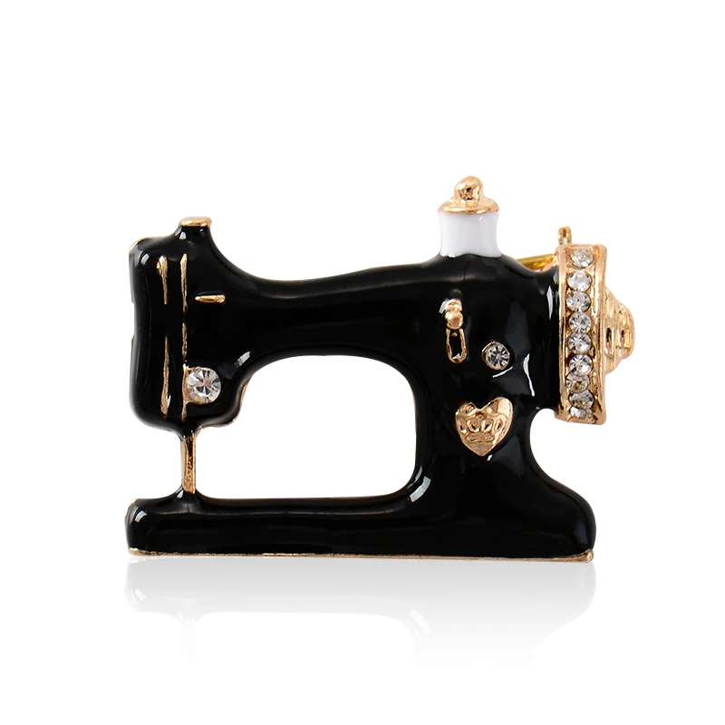 

SHUANGR Fashion accessories Korean style creative brooch sewing machine brooch crystal sewing machine corsage Jewelry gift