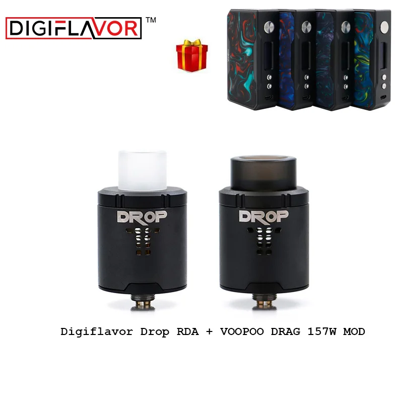 

Free gift E-cigs Digiflavor Drop RDA BF Squonk 24mm with Mod Voopoo Drag 157w Mod Electronic Cigarette Full kit Best Atomizer