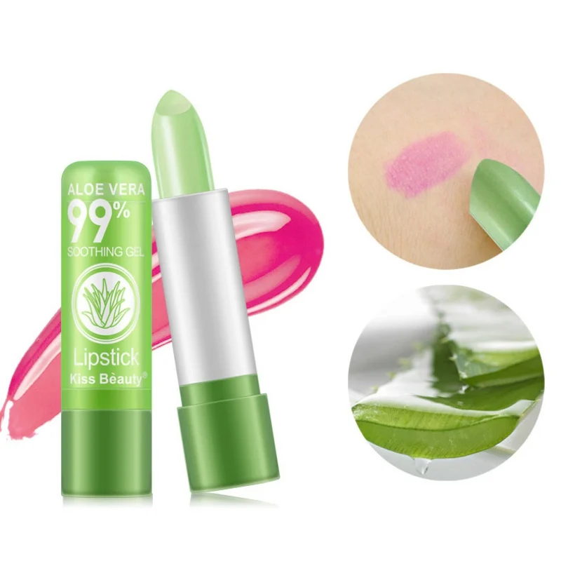 

Aloe Changing Lipstick Pink Lip Care Balm Makeup Long Lasting Hygienic Moisturizing Lipstick Makeup