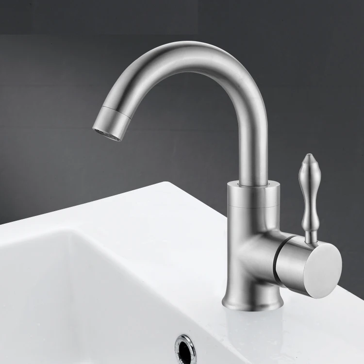 

SUS 304 Stainless Steel Classical Design Hot and Cold Water Basin Faucet Single Handle