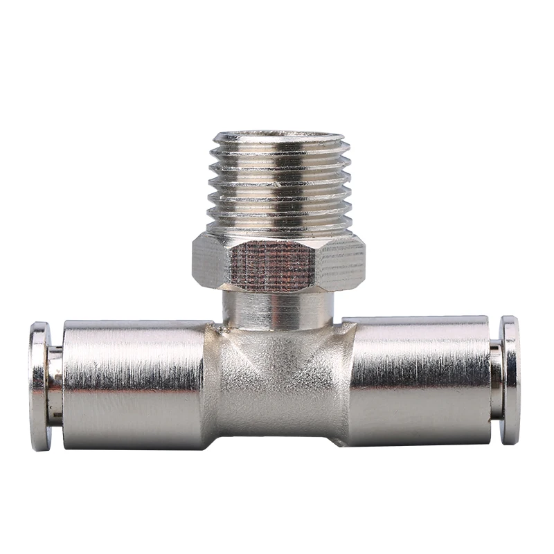 uxcell 10mm Tube to 3//8NPT Push Lock Fitting,Brass Nickel Plated Quick Tube Fittings