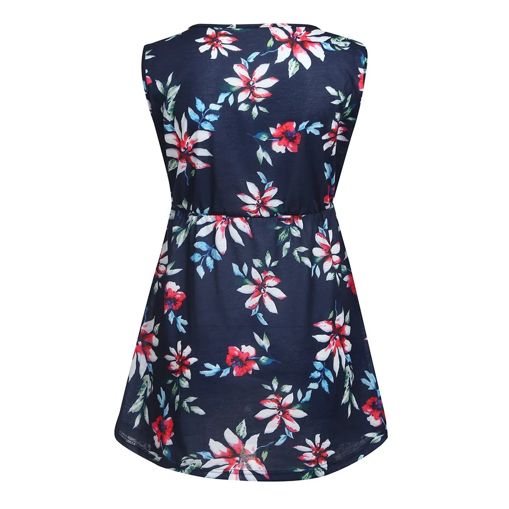 Women's Maternity Sleeveless Floral Print Tops Nursing Baby Blouse Clothes women breastfeeding tops t-shirt