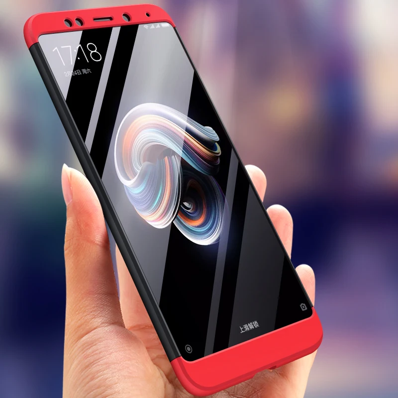 Iboann чехол для Xiaomi Redmi Note 5 Pro 360 полная защита тела антидетонационных модные