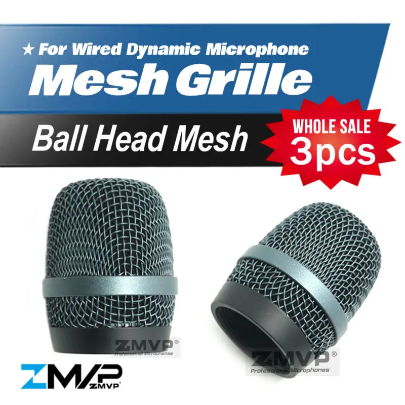 

Free Shipping 3pcs HQ Export Version Dent-Resistant Replacement Head Mesh Microphone Grille for Sennheiser e935 e945 Accessories