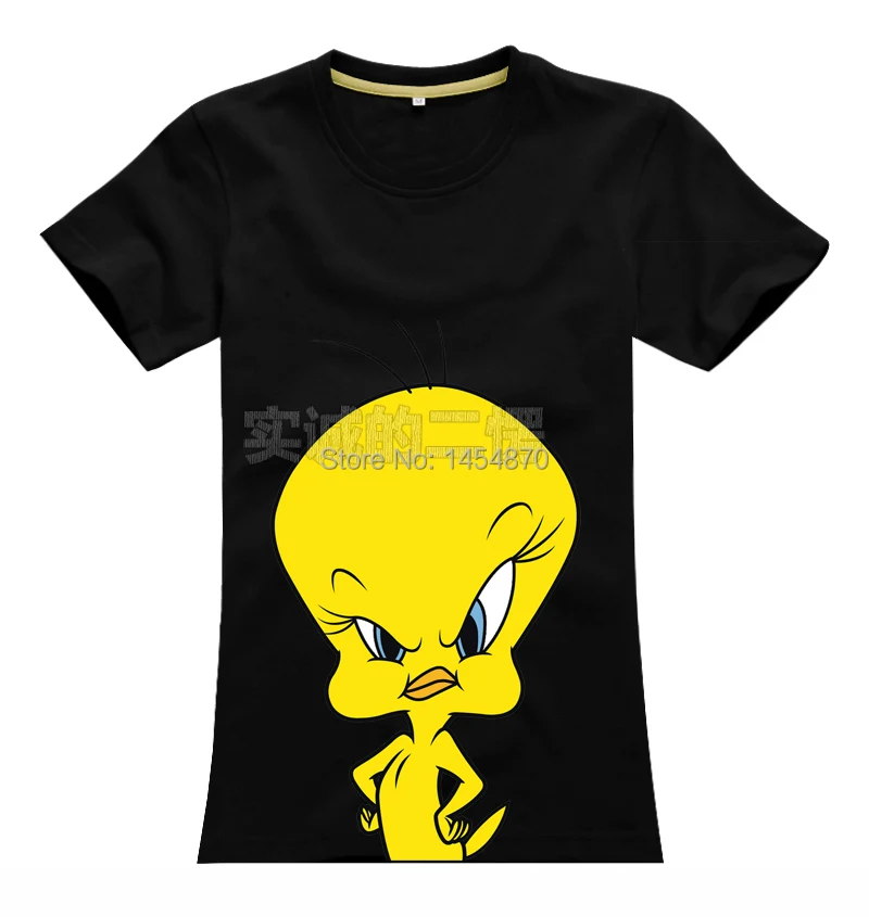 

Cute Looney TunesAngry Tweety Brand men shirt 3D High Quality Hot items fitness 100%Cotton Yellow