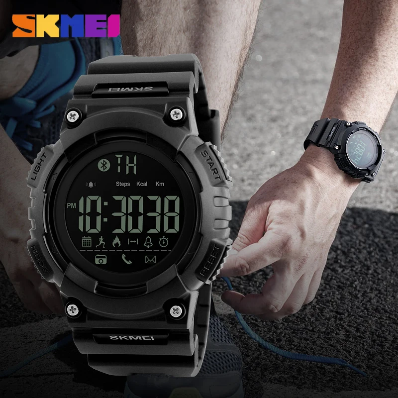 

Skmei Sport Smart Fashion Watch 50M Waterproof Digital Mens Watches Outdoor Calories Bluetooth Wristwatches Masculino 1256